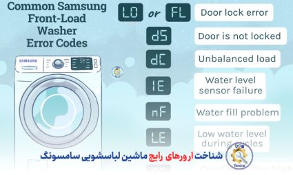 شناخت ارورهای رایج ماشین لباسشویی سامسونگ - کدهای خطای لباسشویی سامسونگ